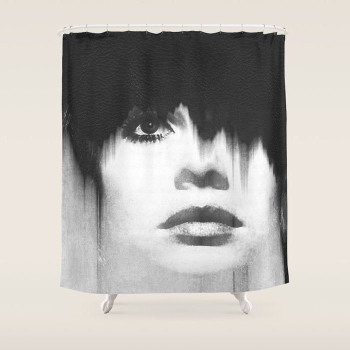 WOMEN (PORTRAIT) BLACK AND WHITE Shower Curtain Gallery Image 1