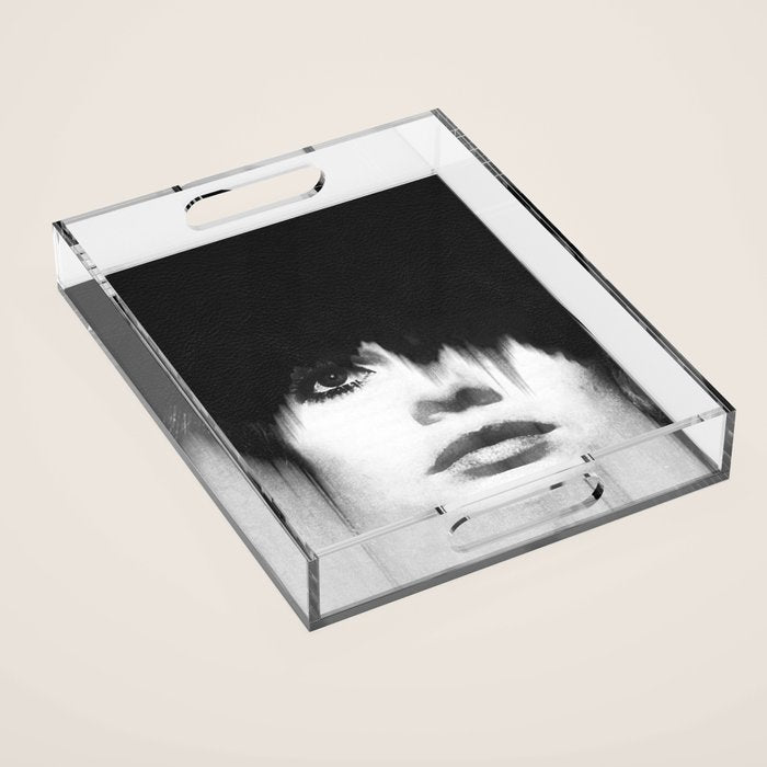 WOMEN (PORTRAIT) BLACK AND WHITE Acrylic Tray Gallery Image 1