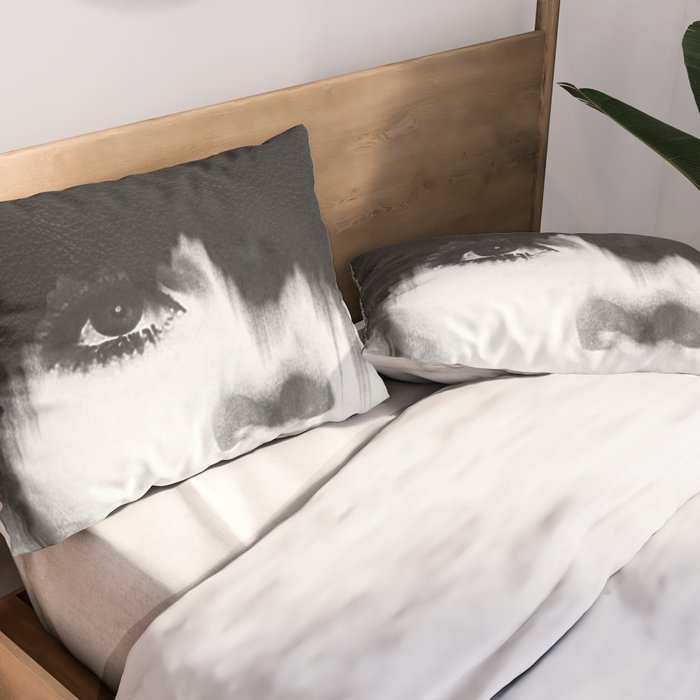 WOMEN (PORTRAIT) BLACK AND WHITE Pillow Sham Gallery Image 2