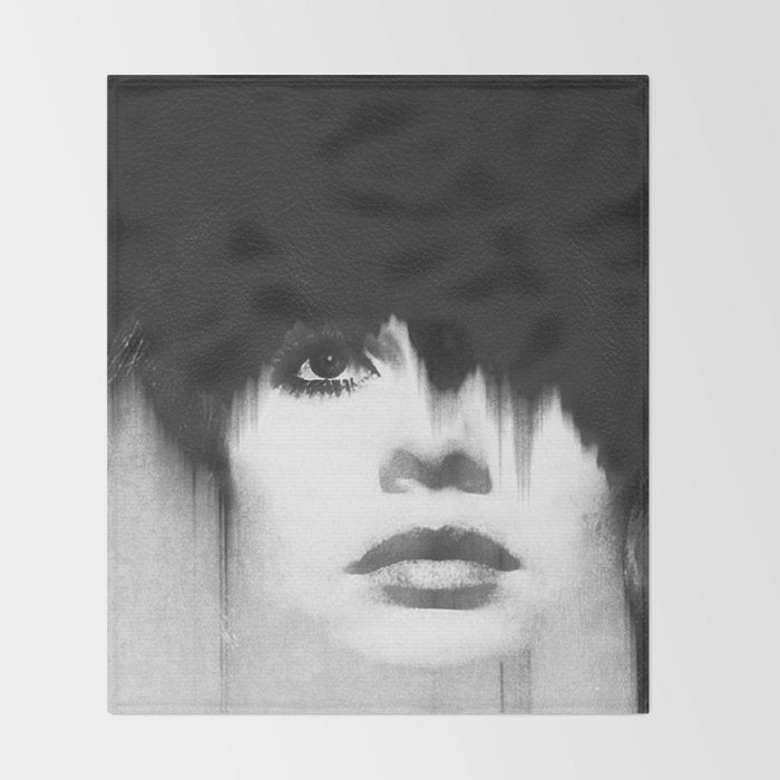 WOMEN (PORTRAIT) BLACK AND WHITE Throw Blanket Gallery Image 2