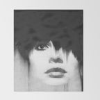 WOMEN (PORTRAIT) BLACK AND WHITE Throw Blanket Gallery Image 2