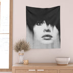 WOMEN (PORTRAIT) BLACK AND WHITE Wall Tapestry Gallery Image 2