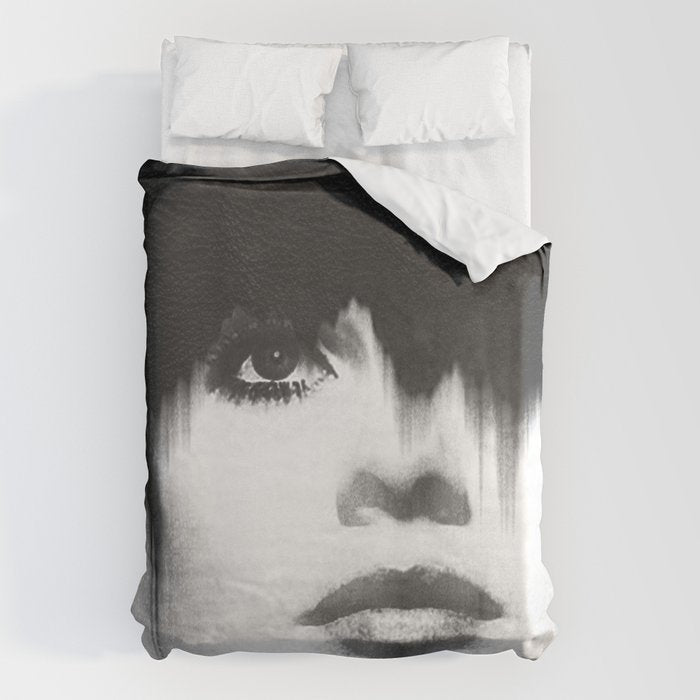 WOMEN (PORTRAIT) BLACK AND WHITE Duvet Cover Gallery Image 6