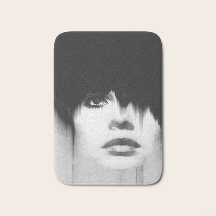 WOMEN (PORTRAIT) BLACK AND WHITE Bath Mat Gallery Image 1