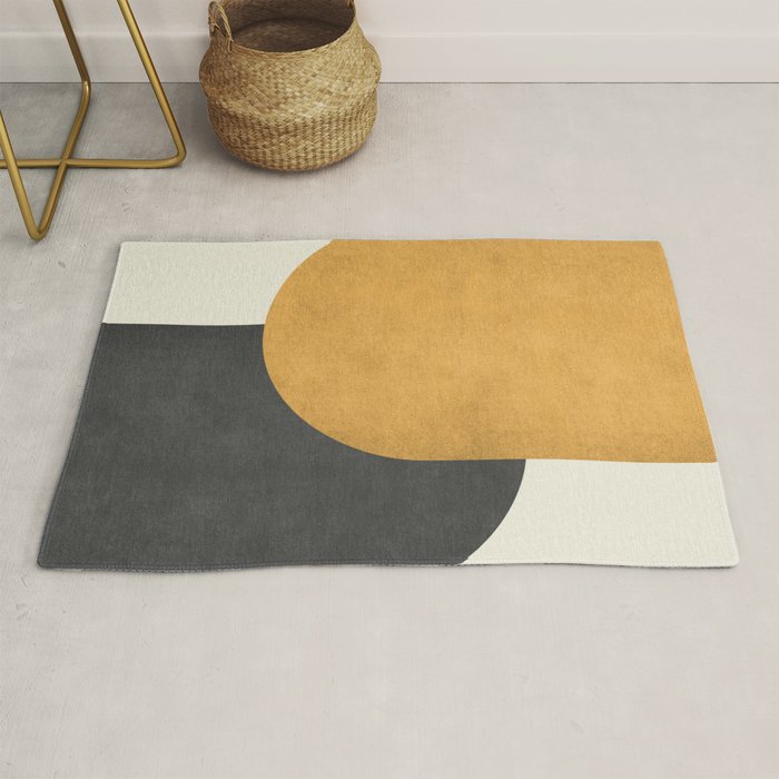 Halfmoon Colorblock - Gold Charcoal Rug Gallery Image 1