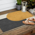 Halfmoon Colorblock - Gold Charcoal Outdoor Rug Gallery Image 2