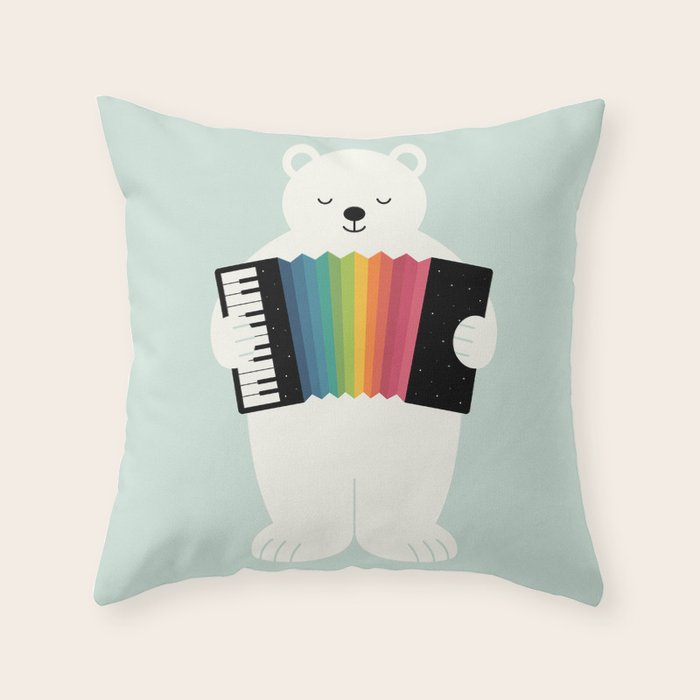 Aurora Accordionist Throw Pillow Gallery Image 1