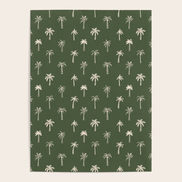 Vintage tropical palm tree beach pattern Poster Gallery Image 1