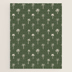 Vintage tropical palm tree beach pattern Jigsaw Puzzle Gallery Image 1
