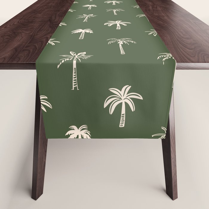 Vintage tropical palm tree beach pattern Table Runner Gallery Image 1