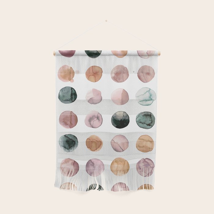 Watercolor Earth Tone Dots Minimal Boho Pattern Wall Hanging Gallery Image 1