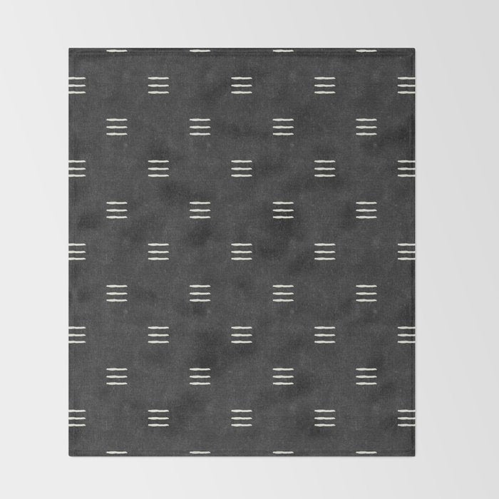 triple dash - onyx Throw Blanket Gallery Image 2