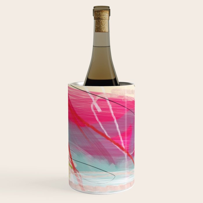 abstract landscape with pink sky over white cloud mountain Wine Chiller Gallery Image 1