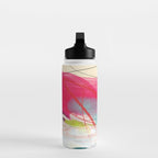 abstract landscape with pink sky over white cloud mountain Water Bottle Gallery Image 3