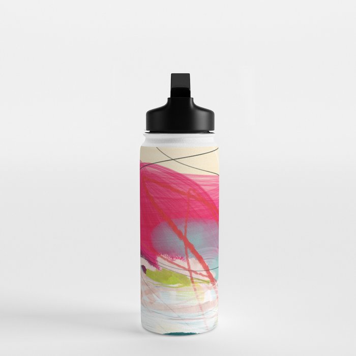 abstract landscape with pink sky over white cloud mountain Water Bottle Gallery Image 3