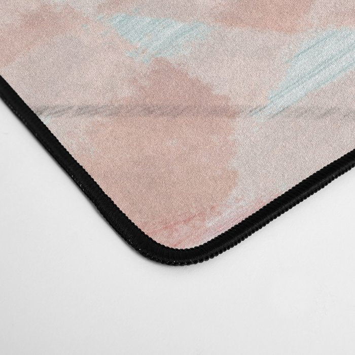 abstract landscape with pink sky over white cloud mountain Desk Mat Gallery Image 4