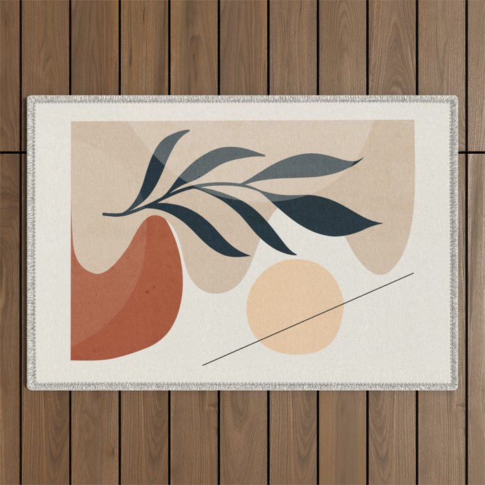Minimal Abstract Art Plant 9 Outdoor Rug Gallery Image 1
