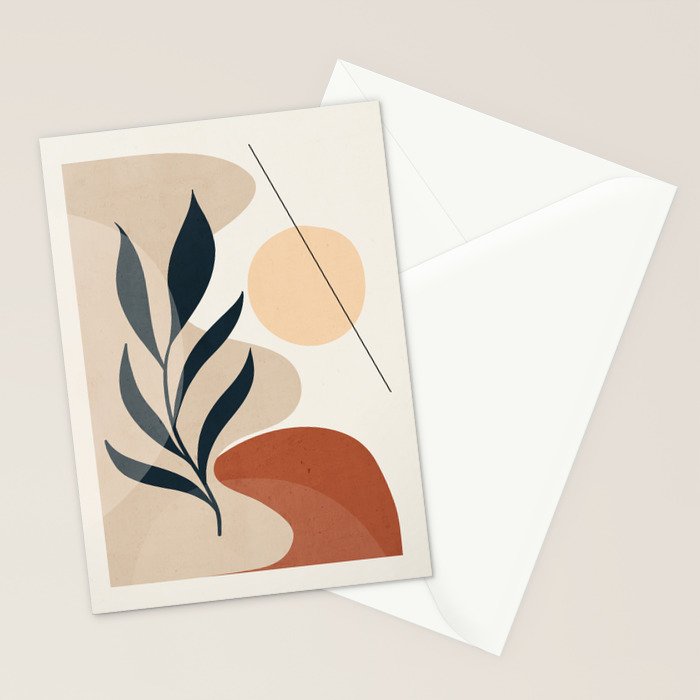 Minimal Abstract Art Plant 9 Stationery Card Gallery Image 2