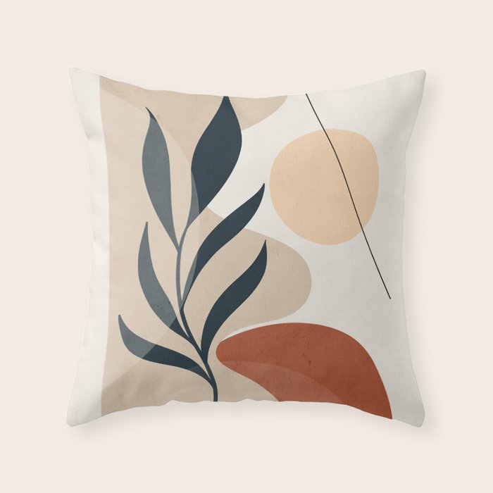 Minimal Abstract Art Plant 9 Throw Pillow Gallery Image 1