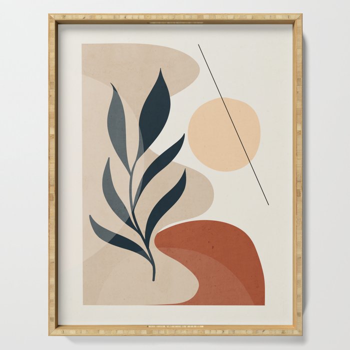 Minimal Abstract Art Plant 9 Serving Tray Gallery Image 1