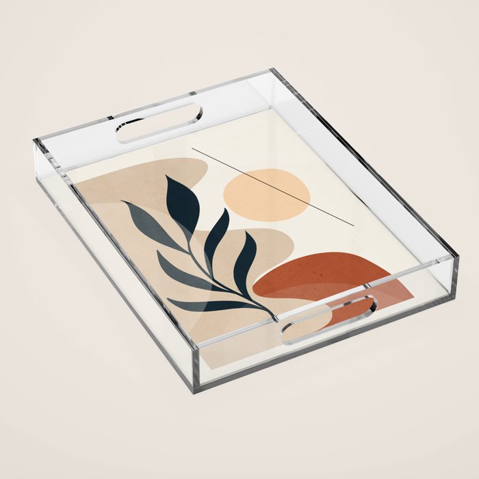 Minimal Abstract Art Plant 9 Acrylic Tray Gallery Image 1