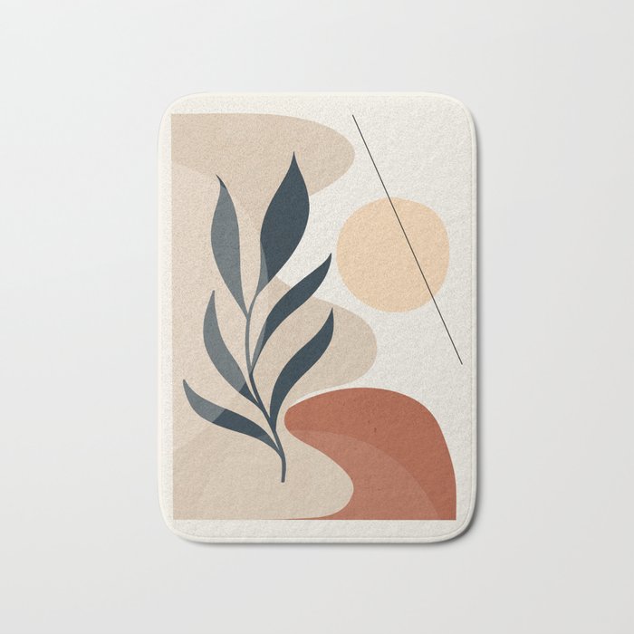Minimal Abstract Art Plant 9 Bath Mat Gallery Image 1
