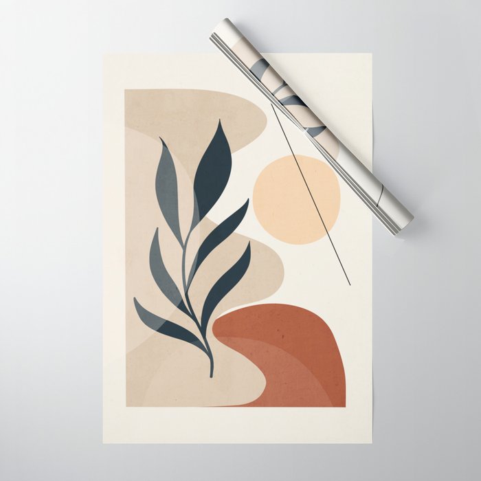 Minimal Abstract Art Plant 9 Wrapping Paper Gallery Image 1