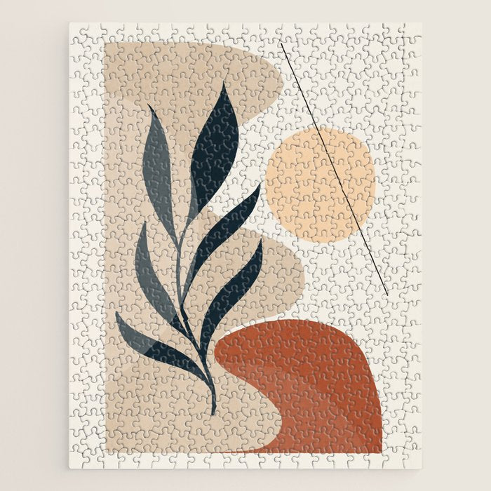 Minimal Abstract Art Plant 9 Jigsaw Puzzle Gallery Image 1