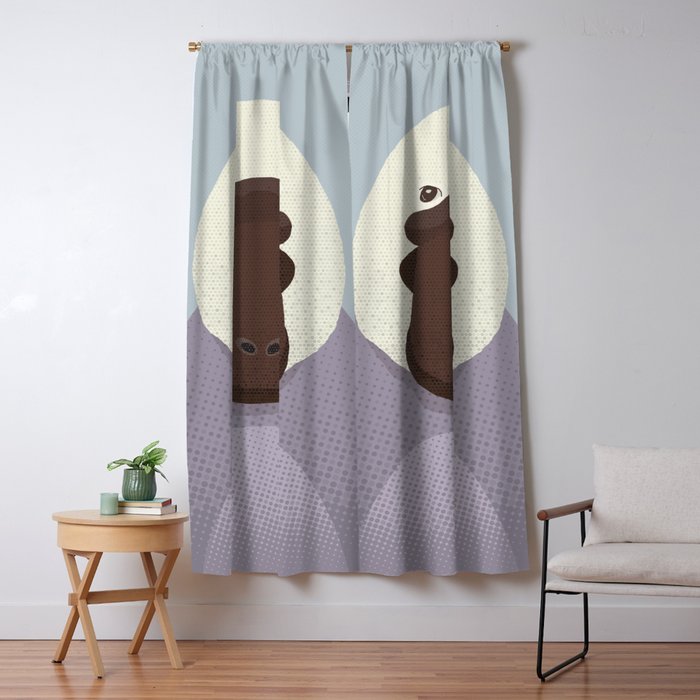 Whimsy Platypus, Animal Portrait Window Curtain Gallery Image 1