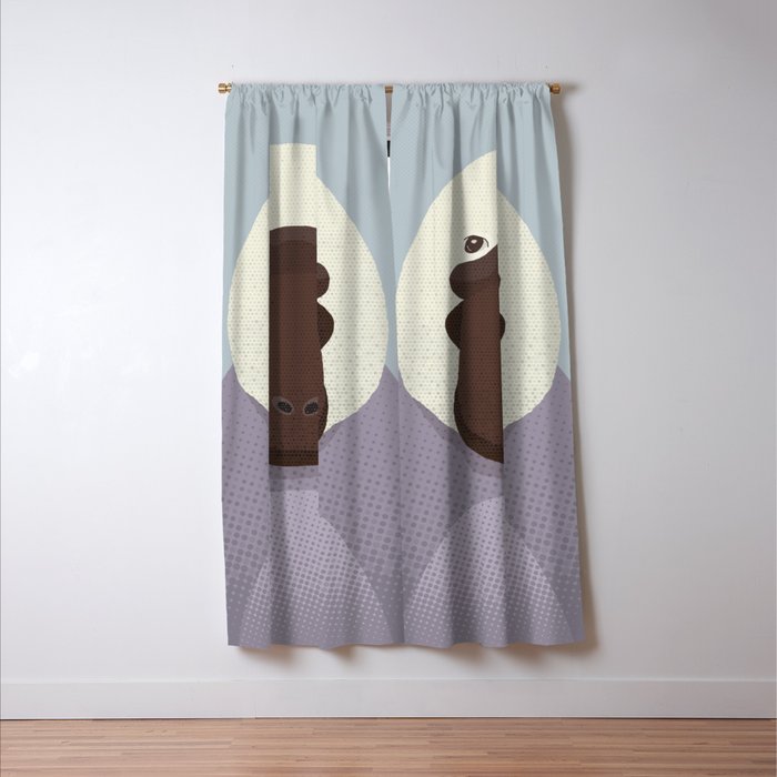 Whimsy Platypus, Animal Portrait Window Curtain Gallery Image 3
