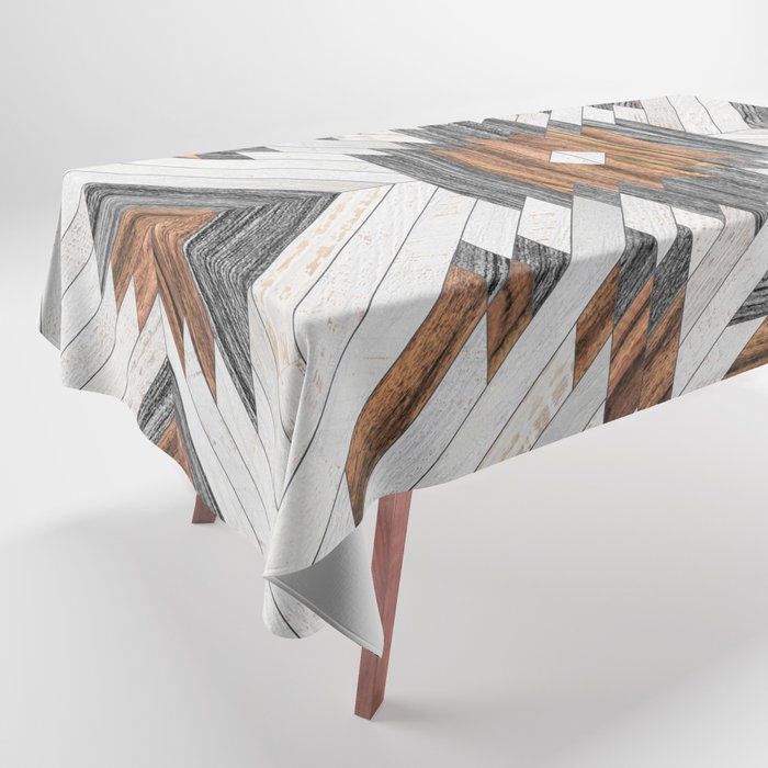 Urban Tribal Pattern No.8 - Aztec - Wood Tablecloth Gallery Image 1