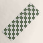 Soft Checkerboard Muted Green Yoga Mat Gallery Image 1