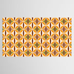 Retro 70s yellow brown ovals grid Tablecloth Gallery Image 2