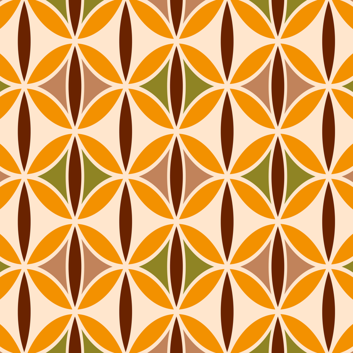Retro 70s yellow brown ovals grid Coffee Mug Gallery Image 2