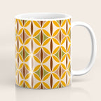 Retro 70s yellow brown ovals grid Coffee Mug Gallery Image 1