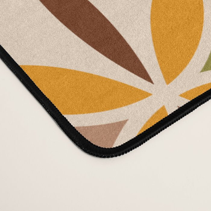 Retro 70s yellow brown ovals grid Desk Mat Gallery Image 4