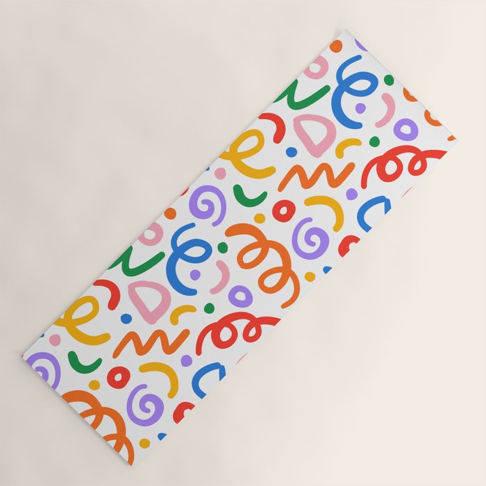 Colorful confetti art doodle pattern Yoga Mat Gallery Image 1