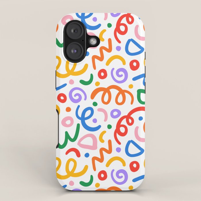Colorful confetti art doodle pattern iPhone Case Gallery Image 1