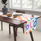 Colorful confetti art doodle pattern Table Runner Gallery Image 2