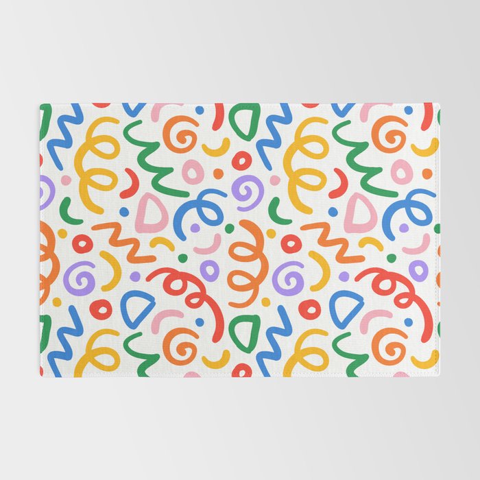 Colorful confetti art doodle pattern Rug Gallery Image 2