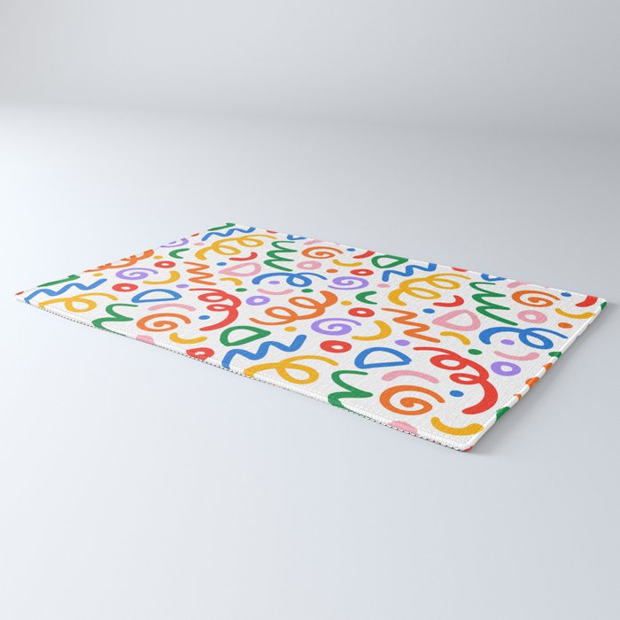 Colorful confetti art doodle pattern Rug Gallery Image 3