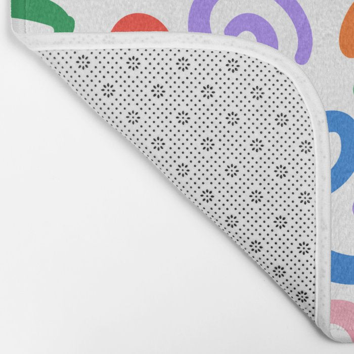 Colorful confetti art doodle pattern Bath Mat Gallery Image 2