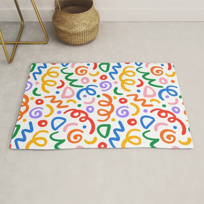 Colorful confetti art doodle pattern Rug Gallery Image 1