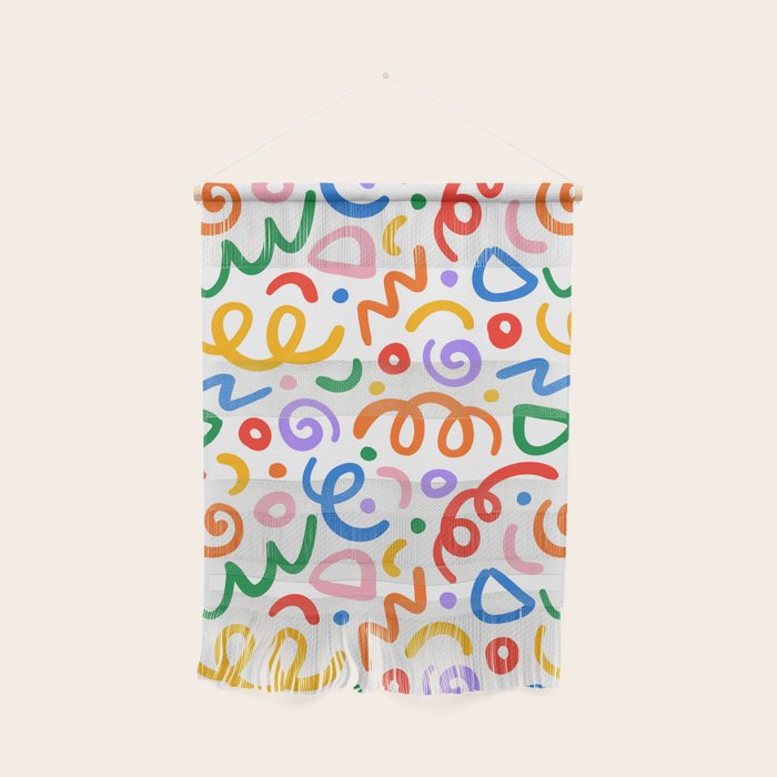 Colorful confetti art doodle pattern Wall Hanging Gallery Image 1