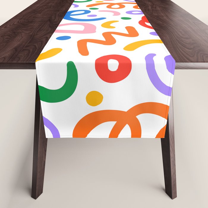 Colorful confetti art doodle pattern Table Runner Gallery Image 1
