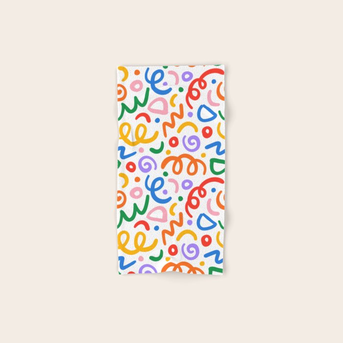 Colorful confetti art doodle pattern Bath Towel Gallery Image 1