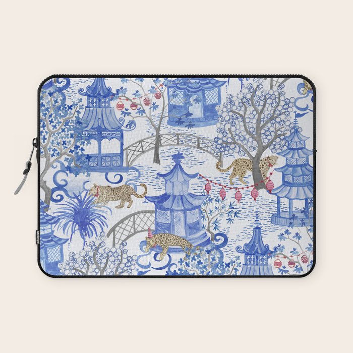 Party Leopards in the Pagoda Forest Laptop Sleeve Gallery Image 1
