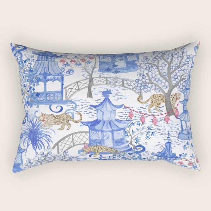 Party Leopards in the Pagoda Forest Rectangular Pillow Gallery Image 2
