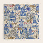 Party Leopards in the Pagoda Forest Wood Wall Art Gallery Image 1