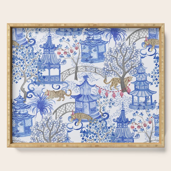 Party Leopards in the Pagoda Forest Serving Tray Gallery Image 1